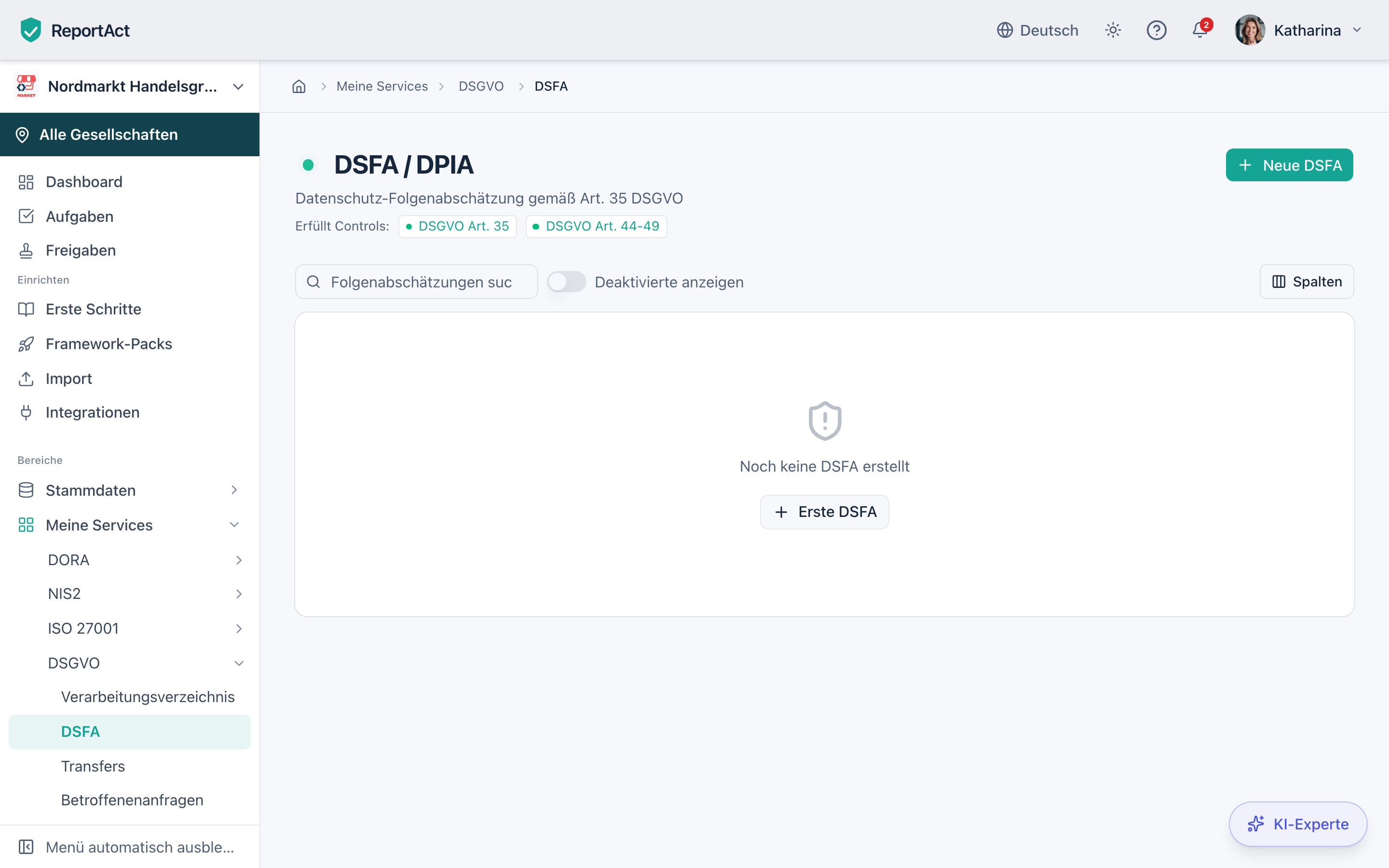 Datenschutz-Folgenabschätzung (DSFA/DPIA) nach Art. 35 DSGVO in ReportAct